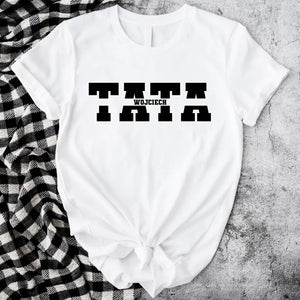 TATA z Imionami Dzieci Koszulka Personalizowana