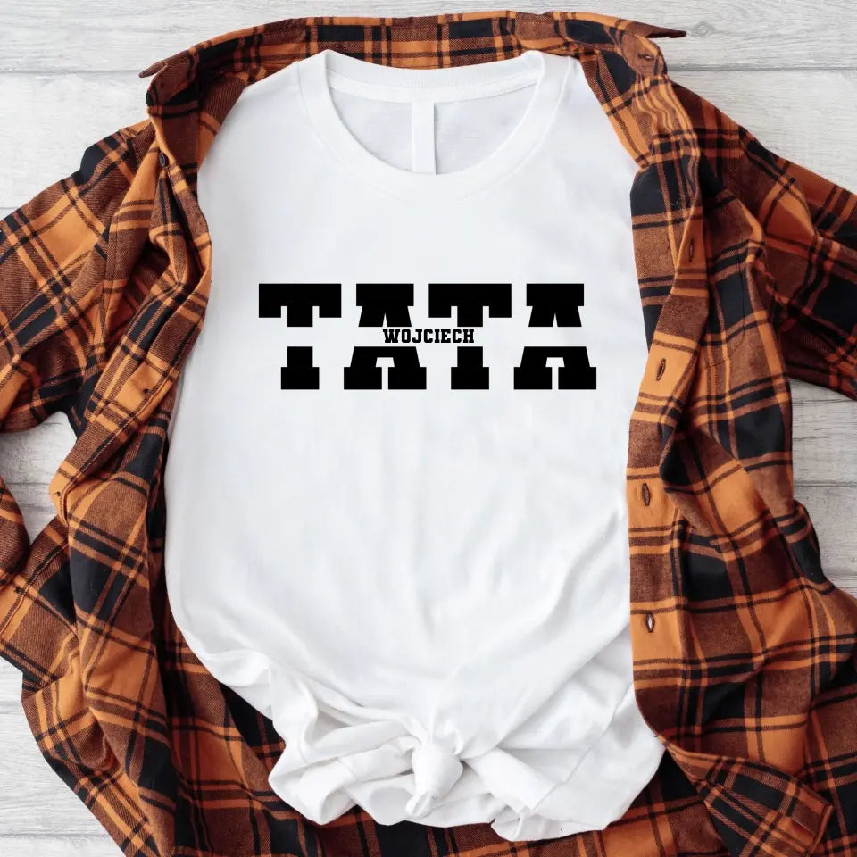 TATA z Imionami Dzieci Koszulka Personalizowana